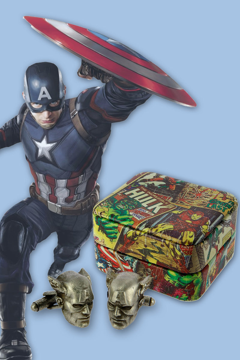 Marvel Comics Men’s Super Hero Captain America 3D Cufflinks