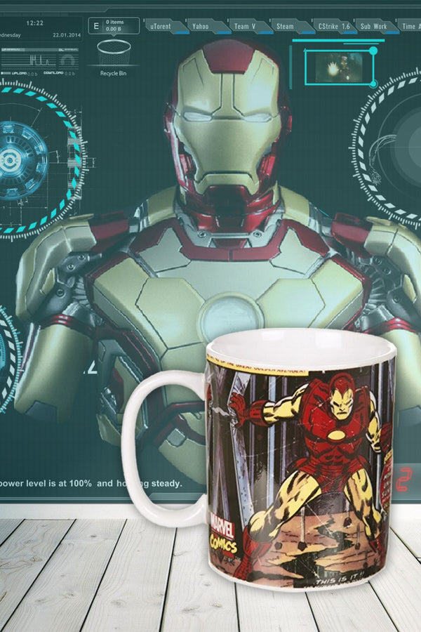 Marvel Comic Close Up Iron Man Ceramic Mug