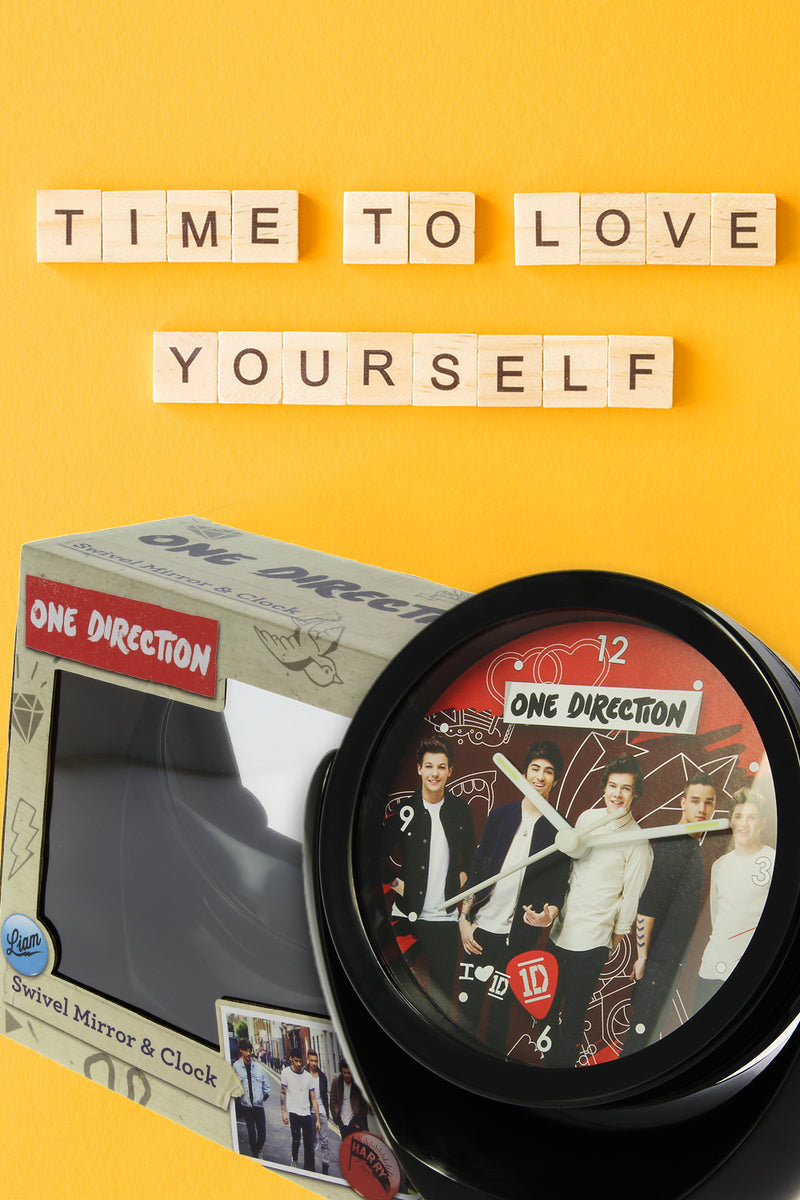 One Direction Swivel Mirror & Clock With Gift Boxed  /Limited Edition