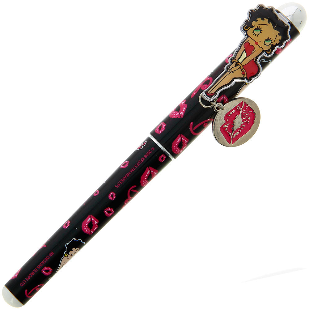 Betty Boop Black Heart Charm Pen