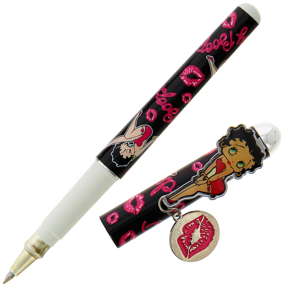 Betty Boop Black Heart Charm Pen