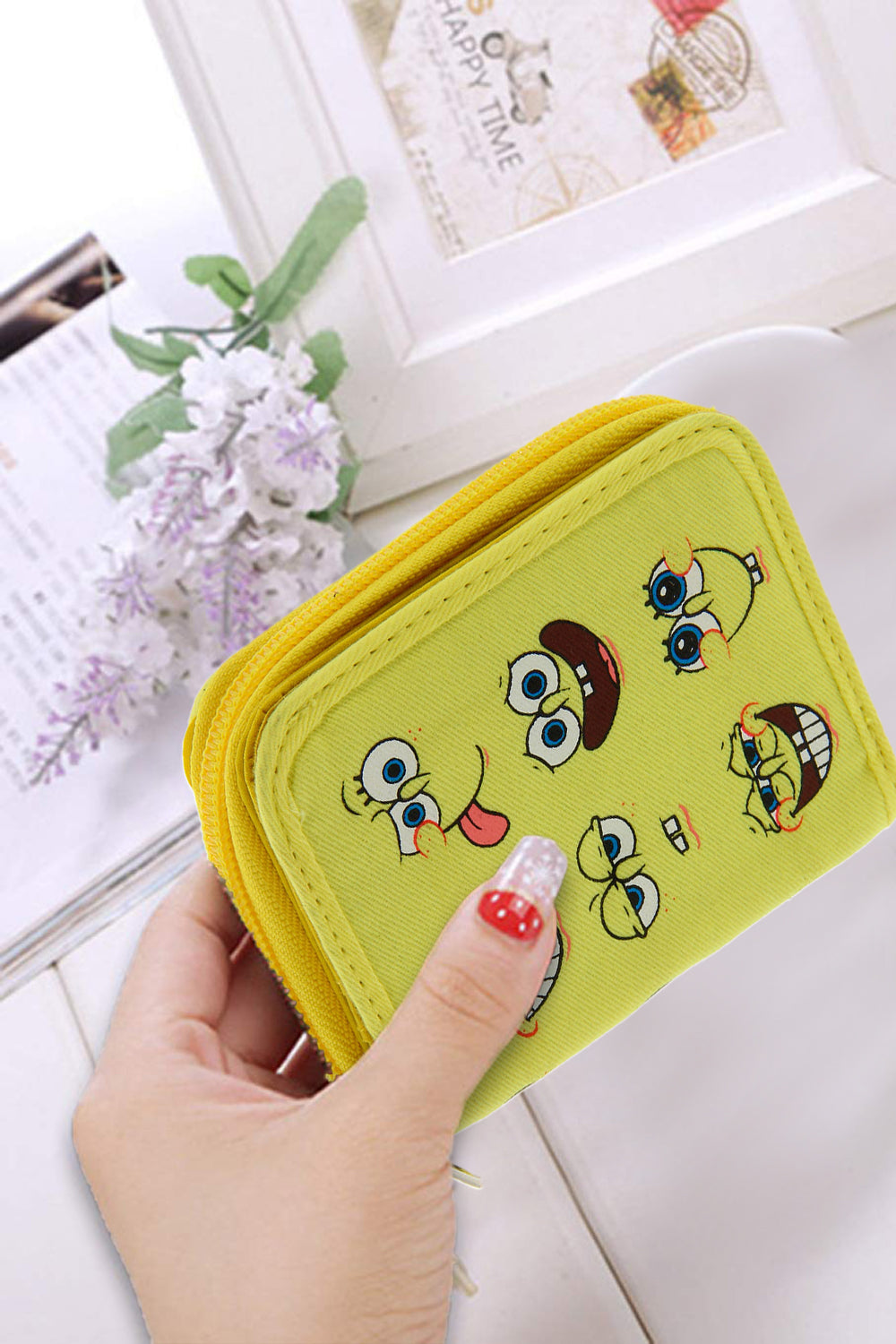 Sponge Bob Multi character Zip Wallet