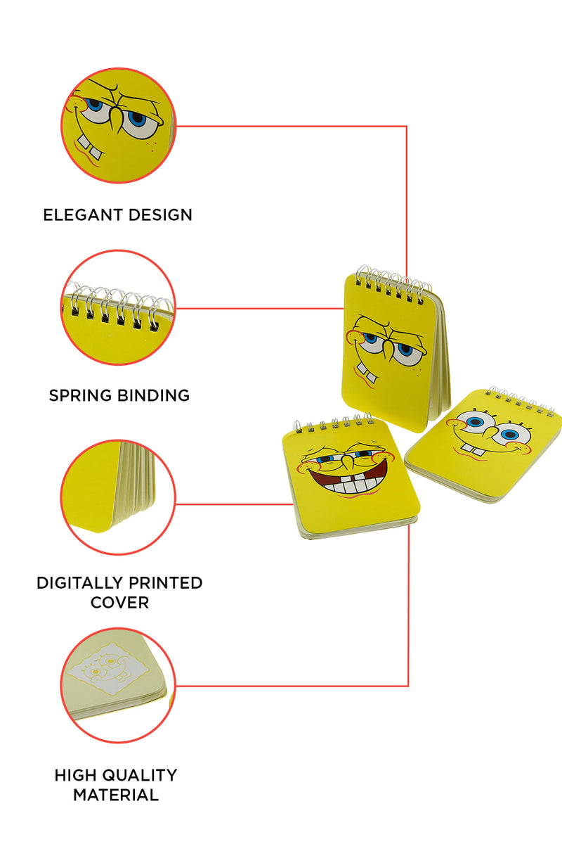 SpongeBob square pants writing pad set (Grumpy, Blushing and Happy Face)