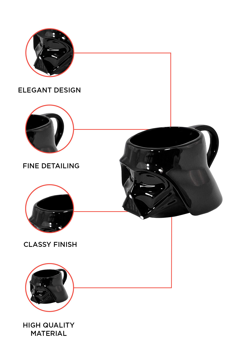 Star Wars Ceramic 3D Darth Vader Mug