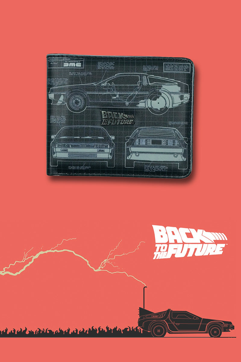 Back To The Future DeLorean 85 Blueprint Wallet