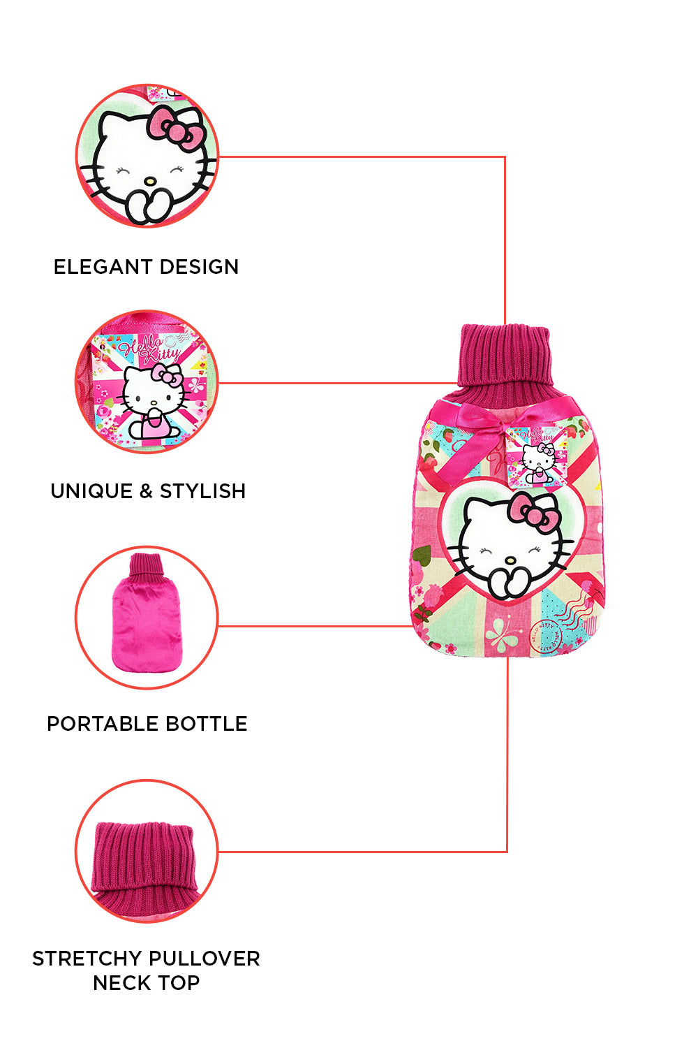 Hello Kitty Blossom Dreams hot water bottle & Cover set – 2Ltr