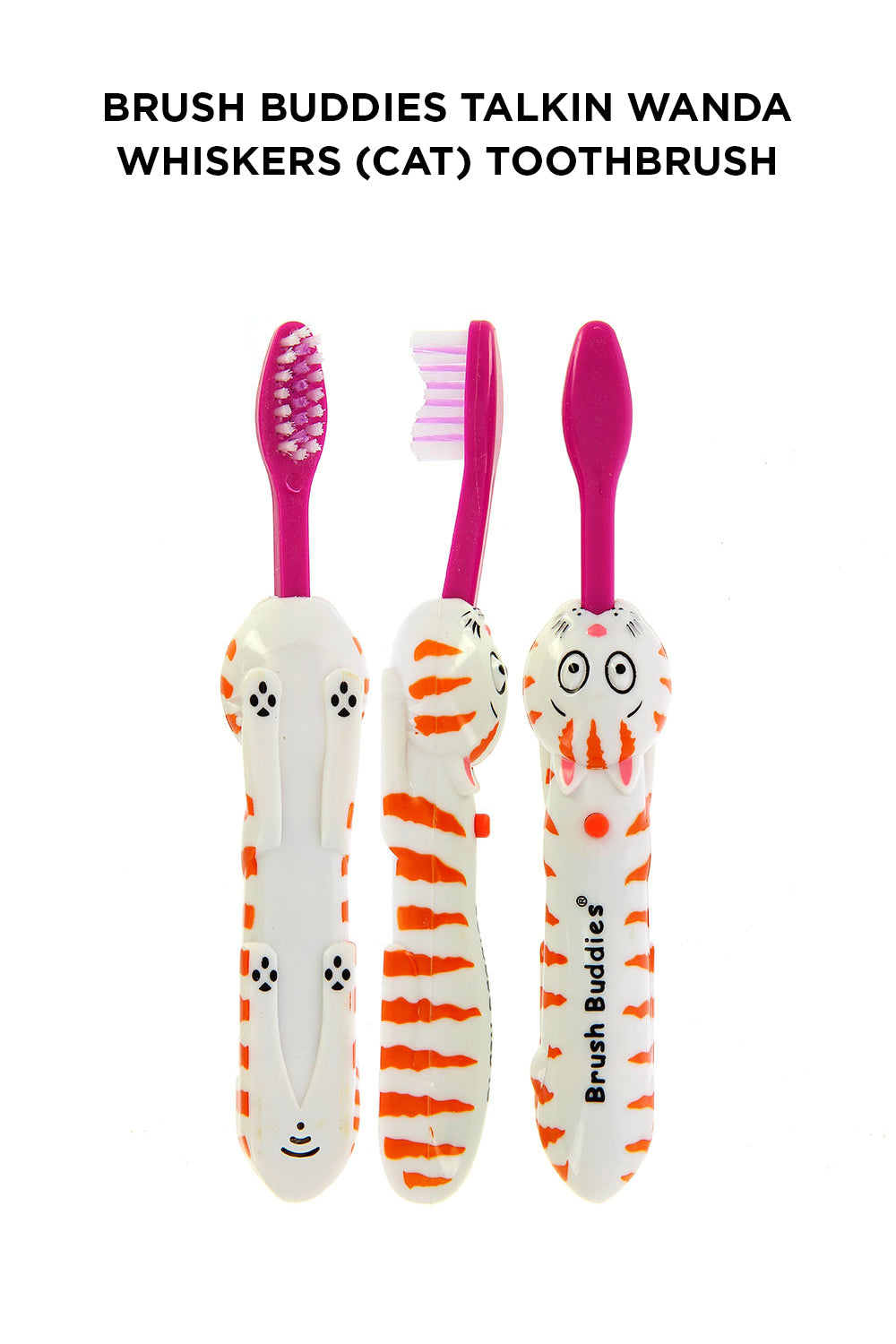 Brush Buddies Talkin Wanda Whiskers (Cat) Toothbrush - Pink