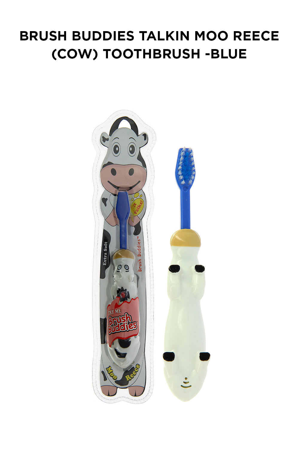 Brush Buddies Talkin Moo Reece (Cow)Toothbrush -Blue