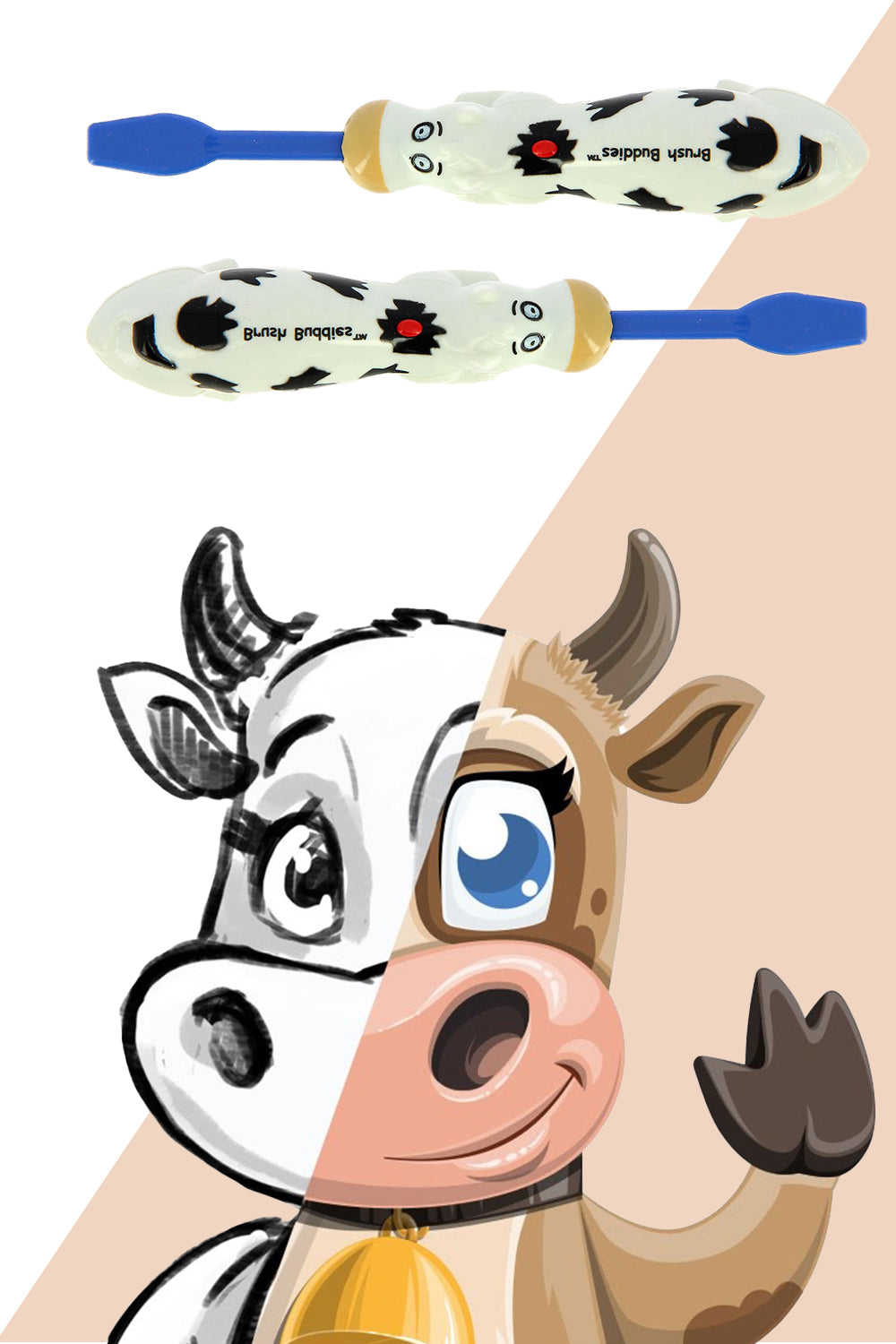 Brush Buddies Talkin Moo Reece (Cow)Toothbrush -Blue