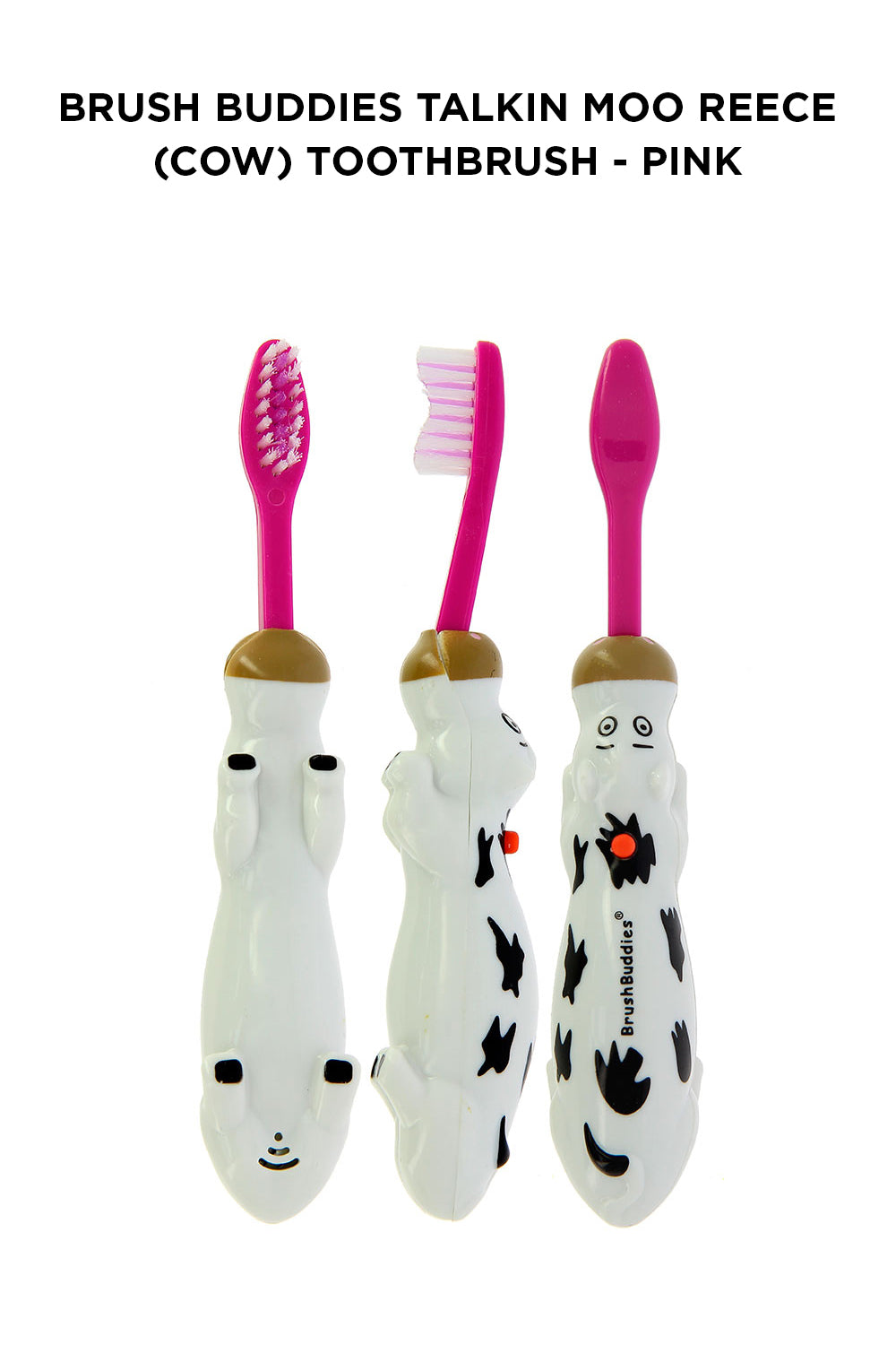 Brush Buddies Talkin Moo Reece (Cow)Toothbrush -Pink