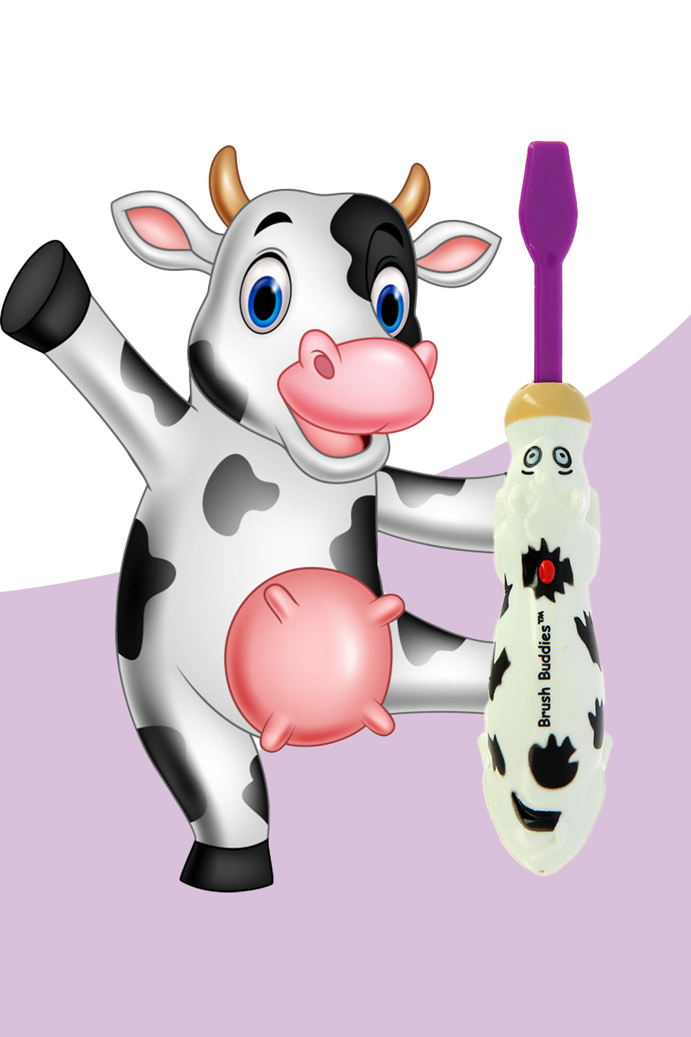 Brush Buddies Talkin Moo Reece (Cow)Toothbrush -Purple