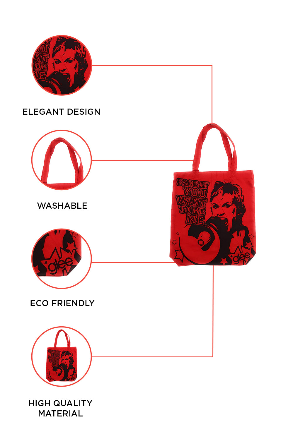 Glee Red Tote Bag