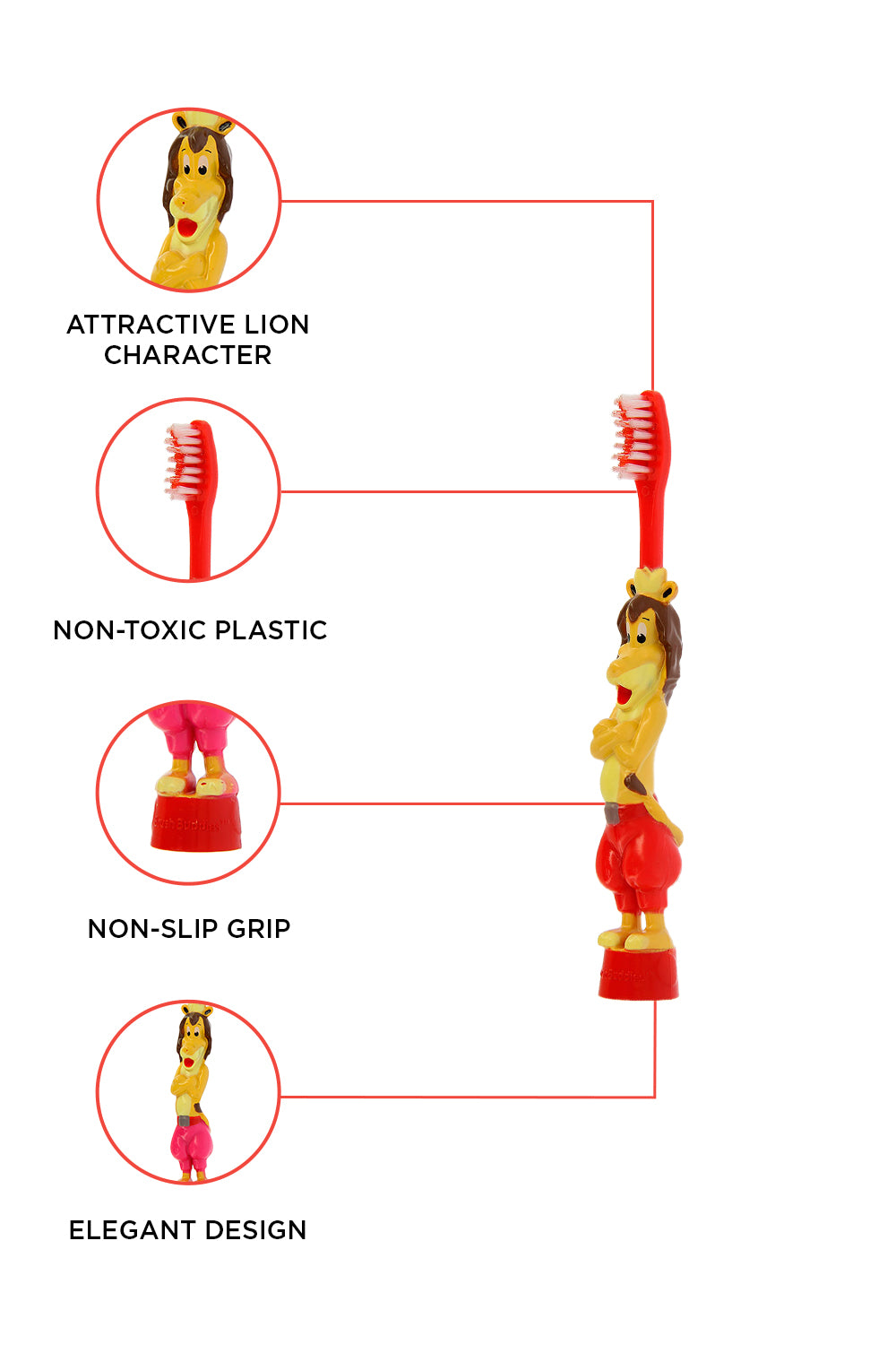 Brush Buddies Stand-in Leo (Lion) Toothbrush- Red